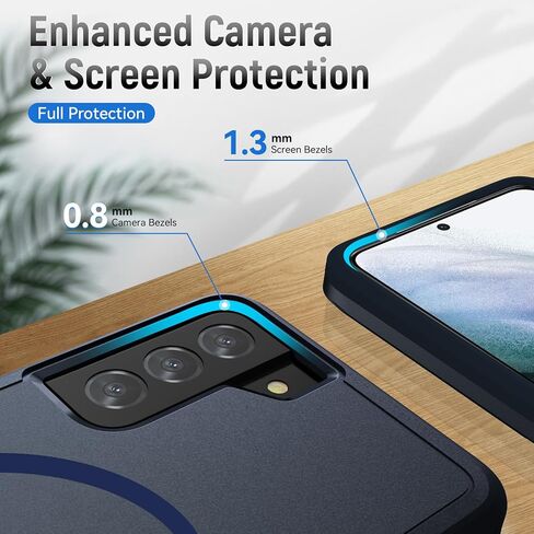for Samsung Galaxy S21 FE 5G Case,[Compatible with Magsafe] [Military Grade Drop Tested] Shockproof Magnetic Tough Rugged Protective Phone Case -6.4 inch (Black) in Saudi Arabia