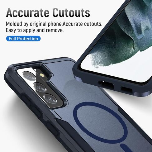 for Samsung Galaxy S21 FE 5G Case,[Compatible with Magsafe] [Military Grade Drop Tested] Shockproof Magnetic Tough Rugged Protective Phone Case -6.4 inch (Black) in Saudi Arabia