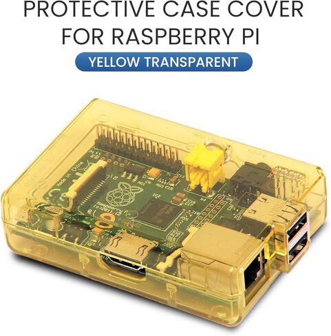 مكونات sb حافظة Raspberry Pi (أصفر) شفافة ومغلقة للطراز B والطراز A in Kuwait