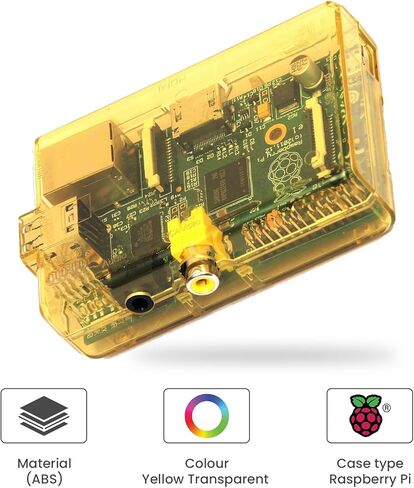 مكونات sb حافظة Raspberry Pi (أصفر) شفافة ومغلقة للطراز B والطراز A in Kuwait