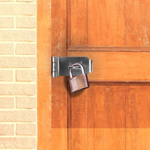 2 PCS 4 Inch 90 Degree Padlock Hasp, KINJOEK Stainless Steel Security Door Clasp Hasp Lock Latch, 2mm Extra Thick Door Gate Bolt Lock with 16 Mounting Screws in Kuwait