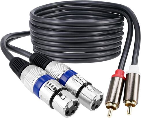 5ft/1.5m XLR to RCA Speaker Patch Cable, Dual XLR Female to 2 RCA Male Stereo Plug Adapter Cord Gold Plated in Saudi Arabia