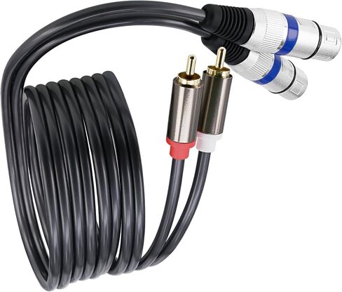 5ft/1.5m XLR to RCA Speaker Patch Cable, Dual XLR Female to 2 RCA Male Stereo Plug Adapter Cord Gold Plated in Saudi Arabia