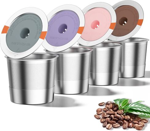 Reusable K Cups Coffee Filter, Stainless Steel K Cup Reusable Coffee Pods Filters for Keurig 1.0 & 2.0 Coffee Makers BPA-Free Refillable Coffee Filters (2 Packs) in Kuwait
