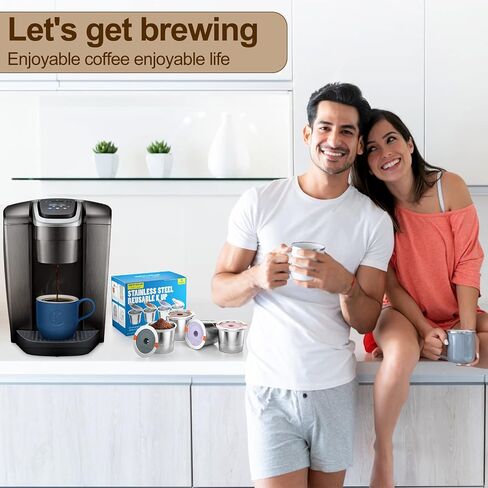 Reusable K Cups Coffee Filter, Stainless Steel K Cup Reusable Coffee Pods Filters for Keurig 1.0 & 2.0 Coffee Makers BPA-Free Refillable Coffee Filters (2 Packs) in Kuwait
