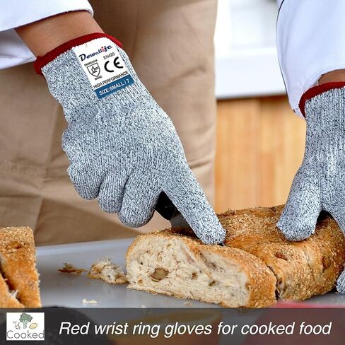 Dowellife Cut Resistant Gloves Food Grade Level 5 Protection, Safety Kitchen Cuts Gloves for Oyster Shucking, Fish Fillet Processing, Mandolin Slicing, Meat Cutting and Wood Carving. (X-Large) in Kuwait