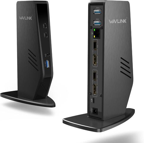 USB C Docking Station, Ultra HD Multiple Display Docking Station with 65W Laptop Charging for Type-C and Type-A, 2X 4K HDMI, 2X Display ports,3X USB3.0 Ports,Gigabit Ethernet,Support Windows or Mac OS in Saudi Arabia
