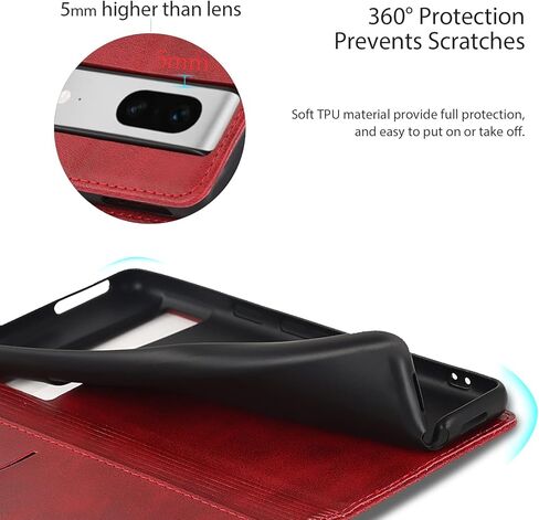 Ｈａｖａｙａ for Google Pixel 7 Case Wallet with Card Holder,for Pixel 7 Phone case for Women,for Google 7 flip Cover with Credit Card Slots - Light Blue and Dark Blue in Kuwait