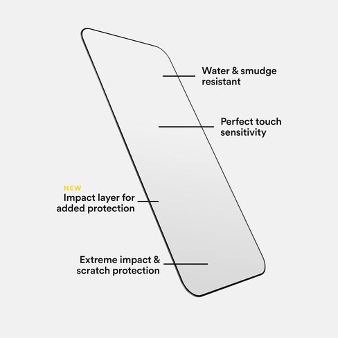 واقي شاشة زجاجي BodyGuardz Pure 3 متوافق مع iPhone 16 Pro - زجاج مقسى متين، تغطية من الحافة إلى الحافة - سهل التركيب - صديق للحافظة - حساسية مثالية للمس in Kuwait