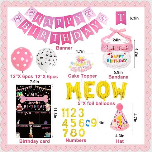 لوازم حفلات أعياد ميلاد القطط، ملابس عيد ميلاد للقطط والقطط، باندانا عيد ميلاد القطط، قبعة عيد ميلاد للقطط مع أرقام، لافتة عيد ميلاد سعيد للقطط، بالونات مواء لتزيين حفلات أعياد ميلاد القطط in Kuwait