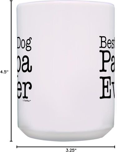 ThisWear Dog Lover Best Dog Papa Ever Pet Owner Rescue Grandparent 11oz Ceramic Coffee Mug Tea Cup White in Saudi Arabia