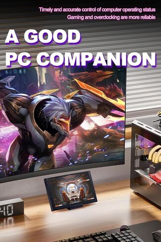 5" LCD IPS Computer Temp Monitor w/DIY Dynamic Theme Supported, Pc Temperature Display Sensor Panel for PC Computer Case, Type-C USB Mini Secondary Screen CPU RAM HDD Data Monitor (White) in Saudi Arabia