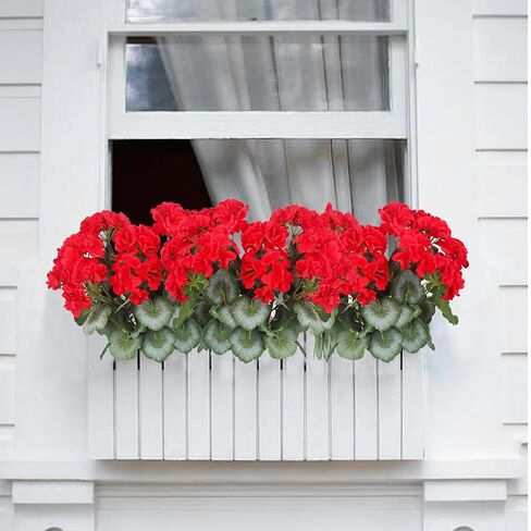 2 Pcs Artificial Flowers Geranium Bush Artificial Flowers Begonia Pink Silk Geranium Flowers for Outdoors Artificial Geraniums Bundles for Planter Indoor Garden Home Decoration Wedding in Saudi Arabia