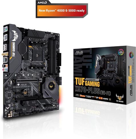 ASUS AM4 TUF Gaming X570-Plus (Wi-Fi) AM4 Zen 3 Ryzen 5000 & 3rd Gen Ryzen ATX Motherboard with PCIe 4.0, Dual M.2, 12+2 with Dr. MOS Power Stage in Saudi Arabia