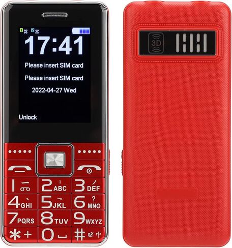 Hilitand G600 Unlocked Mobile Phone for Senior Big Cell Phone 2G, 6800mAh, SOS , Flashlight, Dual SIM, Voice, 2.4" Screen for Older People(Red) in Saudi Arabia