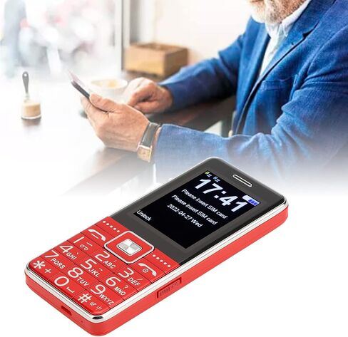 Hilitand G600 Unlocked Mobile Phone for Senior Big Cell Phone 2G, 6800mAh, SOS , Flashlight, Dual SIM, Voice, 2.4" Screen for Older People(Red) in Saudi Arabia