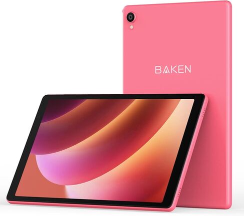 BAKEN 10 Inch Tablet, Android 12 Tablets, 4(2+2) GB RAM, 32GB ROM, 1280x800 IPS HD Touchscreen, Quad Core Processor, GMS, WiFi 6, 6000mAh Battery, Bluetooth Tablet PC, Dual Camera, Games(Pink) in Saudi Arabia