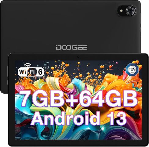 DOOGEE U9 Android 13 Tablet 10 inch - 1TB Expandable Storage, 64GB ROM Android Tablet with Quad-Core Processor, 2.4G/5G WiFi, Dual Speakers, 5060mAh Battery Tablet Android, Dual Camera, BT5.0/GPS in Saudi Arabia