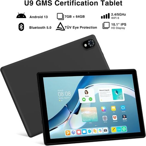 DOOGEE U9 Android 13 Tablet 10 inch - 1TB Expandable Storage, 64GB ROM Android Tablet with Quad-Core Processor, 2.4G/5G WiFi, Dual Speakers, 5060mAh Battery Tablet Android, Dual Camera, BT5.0/GPS in Saudi Arabia