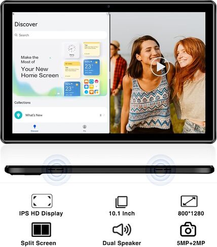 DOOGEE U9 Android 13 Tablet 10 inch - 1TB Expandable Storage, 64GB ROM Android Tablet with Quad-Core Processor, 2.4G/5G WiFi, Dual Speakers, 5060mAh Battery Tablet Android, Dual Camera, BT5.0/GPS in Saudi Arabia
