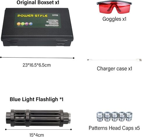 XBEAR مصباح يدوي طويل المدى باللون الأزرق، مدى طويل 10000 ياردة، قابل لإعادة الشحن عبر USB in Saudi Arabia