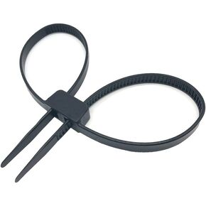Heavy Duty Police Nylon Black Double Zip Ties Handcuffs Cable Ties UV Disposable 10 Pack