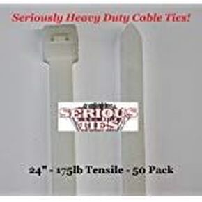 Extra Heavy Duty Cable Ties (50, 24 Inch/175Lbs/Natural)