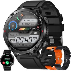 Smart Watch (Answer/Make Calls) for Men, 1.85" Round Big Screen Smartwatch for Android iPhone, Activity Tracker with Blood Pressure Heart Rate Sleep SpO2 Monitor, 100+ Sports Fitness Tracker (Black)