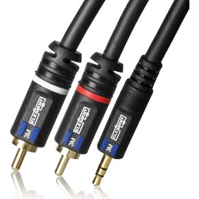 3.5mm Mini Stereo to Dual RCA Male, 3 Meters
