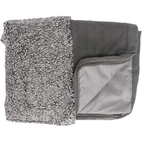 Furhaven Replacement Dog Bed Cover Berber & Suede Blanket Top Mattress, Machine Washable - Gray, Large