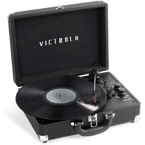 Victrola Journey+ Bluetooth Suitcase Record Player, Black (VSC-500SB-BLK)
