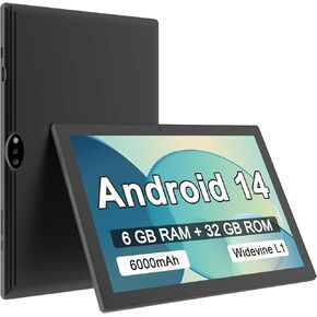 YQSAVIOR Tablet Android 14, Tablets 10 inch 4GB RAM+ 64GB ROM+1TB Expandable Tablet PC, 1280 * 800 IPS Screen, Dual Camera, Powerful Processor, 6000mAh Battery, BT, WiFi, Certified Tablet (Black)