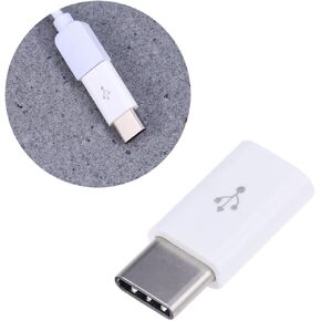 Mikikit Universal Adapter USB Adaptor Type c Adapter to USB Bus White Miniature