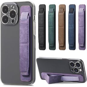 Phone Strap Grip Cell Phone Holder, Wrist Band Telescopic Phone Finger Strap Stand, Phone Case Accessories, Universal Finger Kickstand for Most Smartphone (Brown) in Kuwait