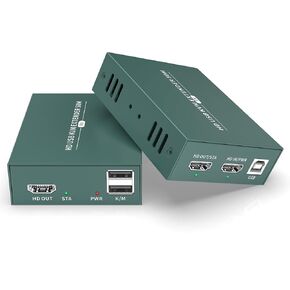 HDMI USB KVM Extender Over Cat6 Cat5e Ethernet Cable/50M/ 165ft 1080P HD,for Mouse and Keyboard Remote Control Signals,Support Loop Out Function