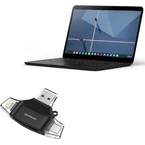 BoxWave Smart Gadget Compatible with Google Pixelbook Go - AllReader SD Card Reader, microSD Card Reader SD Compact USB - Jet Black