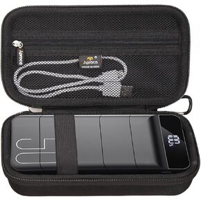 Aproca Black Portable Hard Storage Case, for Morfec Power Bank Fast Charging 50000mAh - 22.5W Portable Charger