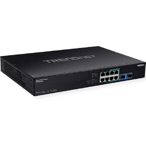 TRENDnet TPE-BG182g, 18-Port Gigabit 470W PoE++ Switch with 8 x 95W PoE++ Ports, 8 x 30W PoE+ Ports, 2 Gigabit SFP Slots,470W PoE Budget, 1U 19” Rack Mountable
