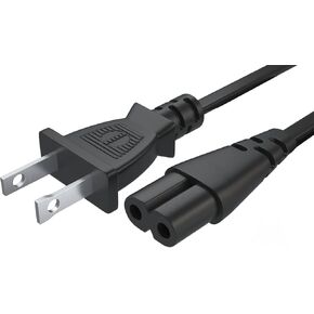 TV Power Cord Samsung TV Charging Cable for Samsung TV 24" 32" 40" 43" 48" 49" 50" 55" 60" 65" 75" UN40 UN43 UN48 UN49 UN50 UN55 UN60 UN70 UN75 UN78, Smart 4K TV LG, TCL TV 2 Prong AC Power Cord (6FT)
