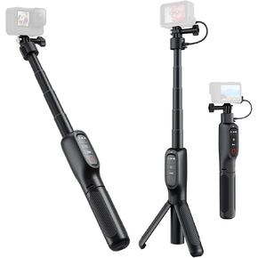 Power Grip with Remote Control 17.7" Extension Selfie Stick Handler Compatible for Go Pro 13 12 11 10 9 8 max Ergonomics Design Large Capacity Battery Charger