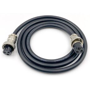 3.28 ft GX16 3 Pin Double Female Head Aviation Cordset, GX16 3Pins Female to Female Connector Electrical Cable Panel Mount Circular Metal Aviation Adapter Cordset for Ships 18AWG (1meter)