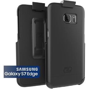 Samsung Galaxy S7 Edge Belt Clip Case, Encased Ultra Thin [SlimShield Series] Case & Holster (2016) Ultimate Style + Protection (Smooth Black)