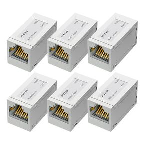 FGB 10Gbps Cat7 RJ45 Shielded Ethernet Coupler, Extender Adapter Female to Female RJ45 Connector for Cat7/Cat6a/Cat5e Ethernet Cable Extender Adapter Female to Female, 15-Pack