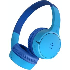 Belkin SoundForm Mini Kids Bluetooth 5.0 Wireless Headphones with Built in Microphone - On Ear Headsets for Travel, Online Learning, School - Compatible with iPhones, iPads, Galaxy and More - Blue