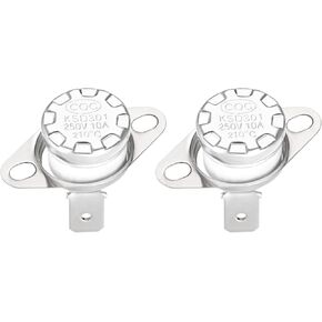 Rebower KSD301 Thermostat 160C NC Temperature Thermal Control Switch, [for Microwave Oven Refrigerators] - Normally Closed/90C Angle/5pcs