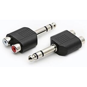 3pcs 1/4" 6.35mm/6.5mm Stereo Male to Dual RCA Female Adapter Stereo Male to Dual RCA Female Audio Adapter for Sound Equipment (Double Channel)