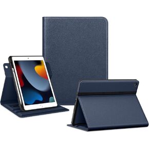 VIKESI Rotating Case for iPad 9th / 8th / 7th Generation 10.2 inch (2021/2020/2019 Released),Smart Folio Leather Cover with Pencil Holder,360 Rotating Stand，Hand Strip,and Close Strip - Pink