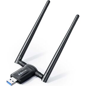 USB WiFi Adapter for Desktop PC - Nineplus 1300Mbps Wi-Fi 5G 2.4G USB 3.0 Wireless Adapter with PC WiFi Antenna for Win11/10/7 WiFi Dongle for Desktop PC Laptop Internet Network Card WiFi USB