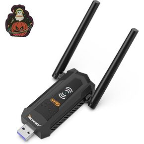 محول USB WiFi AC1300Mbps للكمبيوتر - Techkey Dual 22Dbi هوائيات WiFi لاسلكية عالية الكسب Dongle V18 محول الشبكة مع 2.4 جيجا هرتز/400 ميجا بت في الثانية 5 جيجا هرتز/867 ميجا بت في الثانية لأجهزة الكمبيوتر المحمول المكتبية Windows 11/10/8.1/8-Overcast in Kuwait