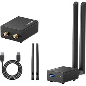 Link Pi WiFi 6 USB Adapter for Link Pi NDI SGI HDMI Encoder Decoder Desktop PC, Wireless Network Adapter with 2.4GHz, 5.8GHz, High Gain Dual Band 5dBi Antenna, WPA3, Supports Windows 11/10 Linux